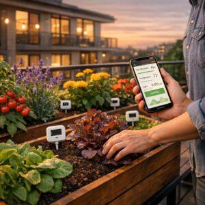 Mehr über den Artikel erfahren Digitale Helfer und smarte Sensorik: So verwandelt sich Ihr Balkon in eine nachhaltige Oase